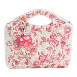 Beaded Floral Clutch Handbag